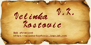 Velinka Kostović vizit kartica